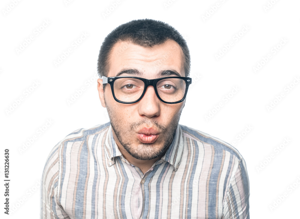 Closeup funny man Closeup funny man