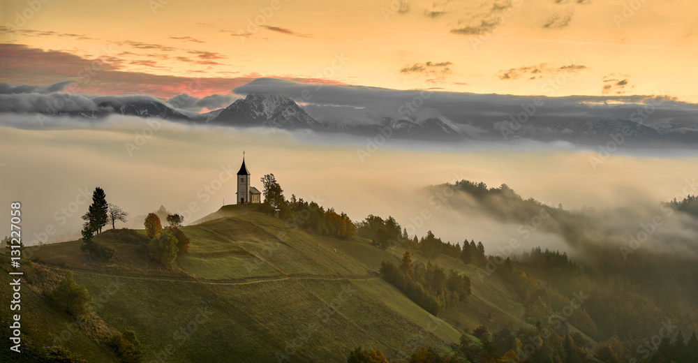 Autumn in the alps, Slovenia around the village Jamnik