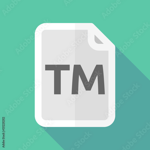 Long shadow document with    the text TM