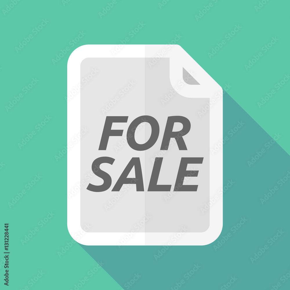 Long shadow document with the text FOR SALE Long shadow document with the text FOR SALE