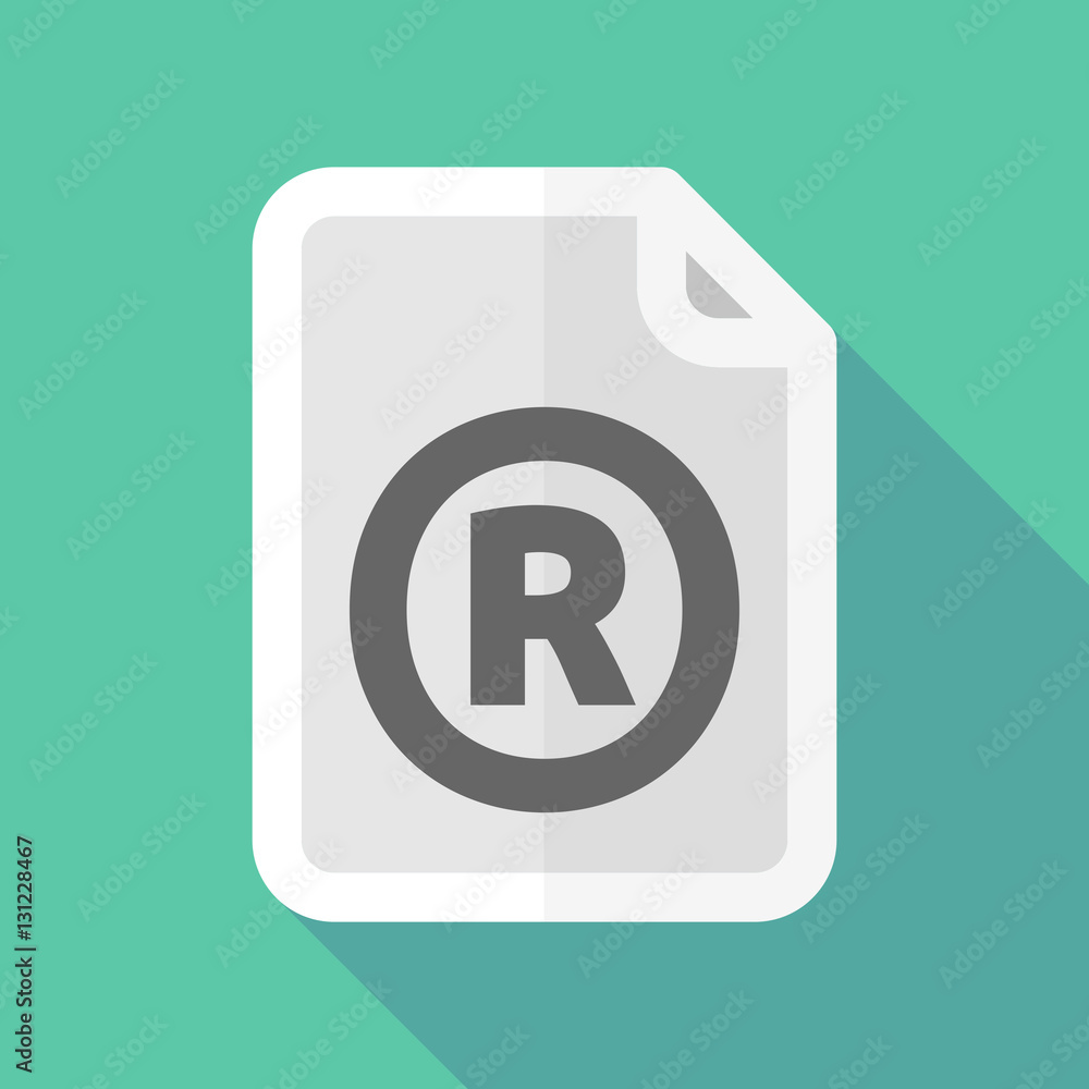 Long shadow document with the registered trademark symbol Long shadow document with the registered trademark symbol