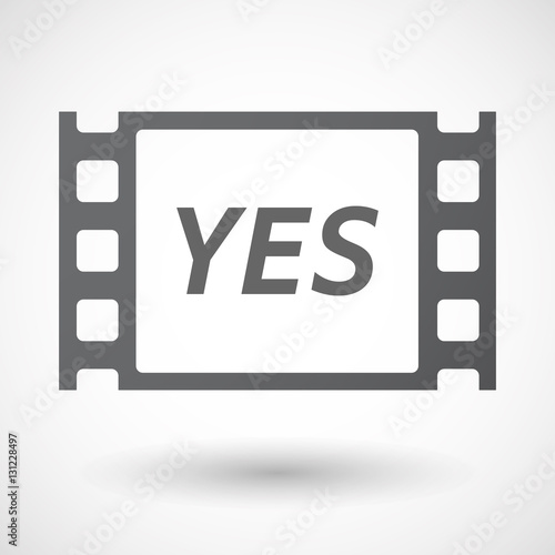 Isolated frame with    the text YES