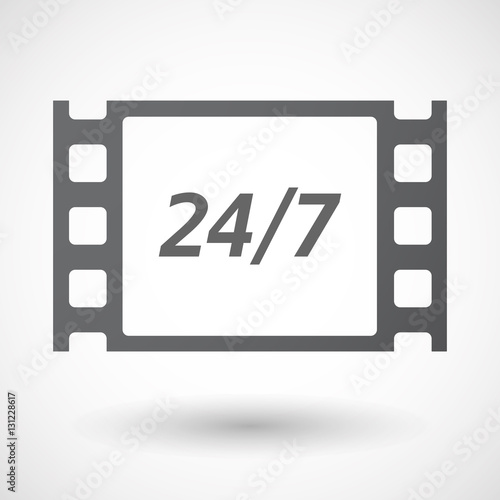 Isolated frame with    the text 24/7
