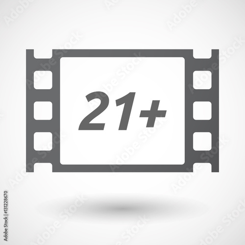 Isolated frame with    the text 21+