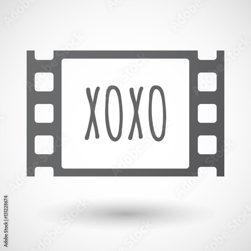 Isolated frame with    the text XOXO