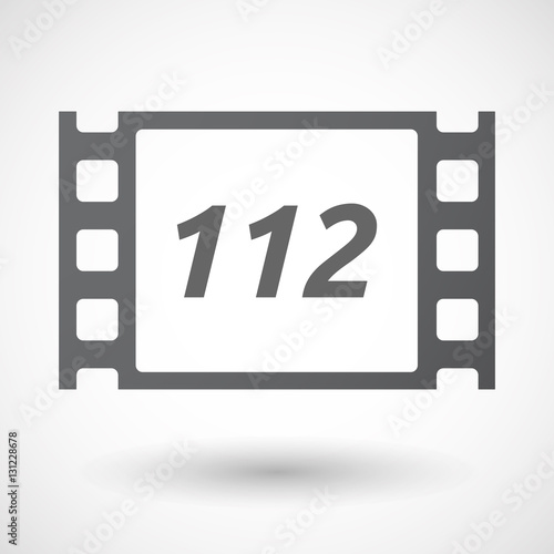 Isolated frame with    the text 112
