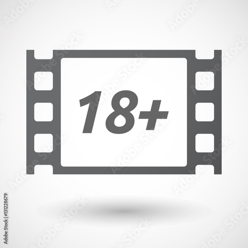 Isolated frame with    the text 18+