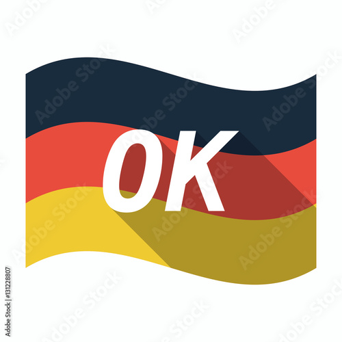 Isolated german flag with    the text OK
