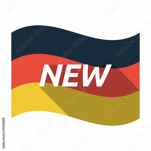 Isolated german flag with    the text NEW