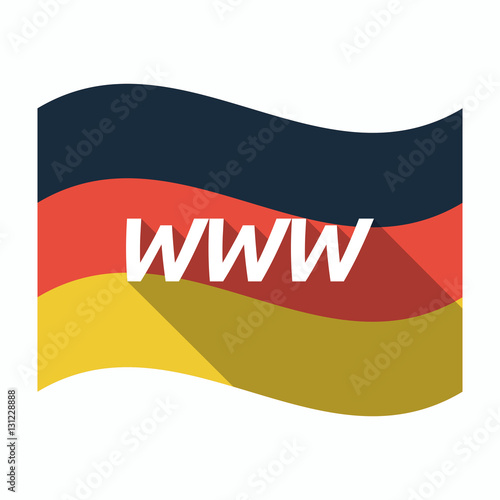 Isolated german flag with    the text WWW