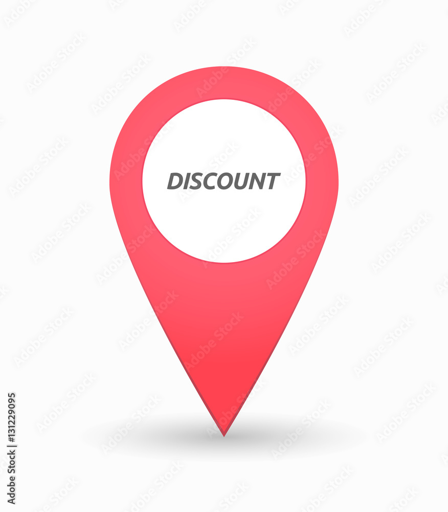 Isolated map mark with the text DISCOUNT Isolated map mark with the text DISCOUNT
