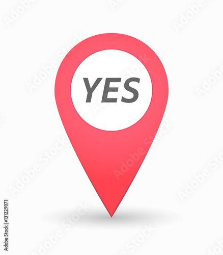Isolated map mark with the text YES Free Download Isolated map mark with the text YES - GFXLoad