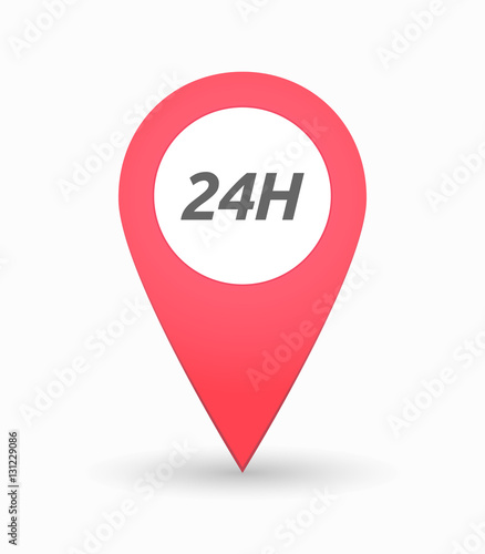 Free Download Isolated map mark with    the text 24H - GFXLoad