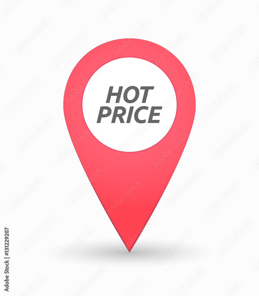 Isolated map mark with the text HOT PRICE Isolated map mark with the text HOT PRICE