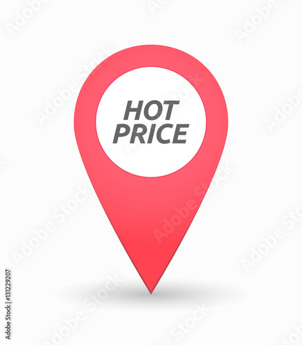 Isolated map mark with the text HOT PRICE