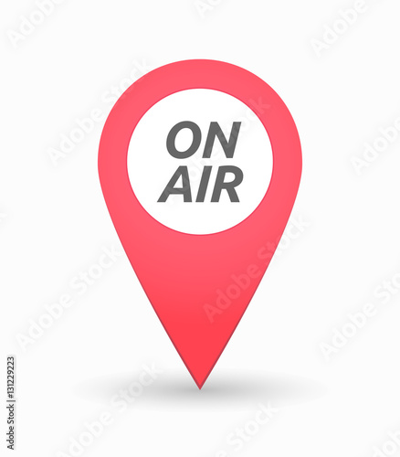 Free Download Isolated map mark with    the text ON AIR - GFXLoad