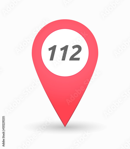 Free Download Isolated map mark with    the text 112 - GFXLoad