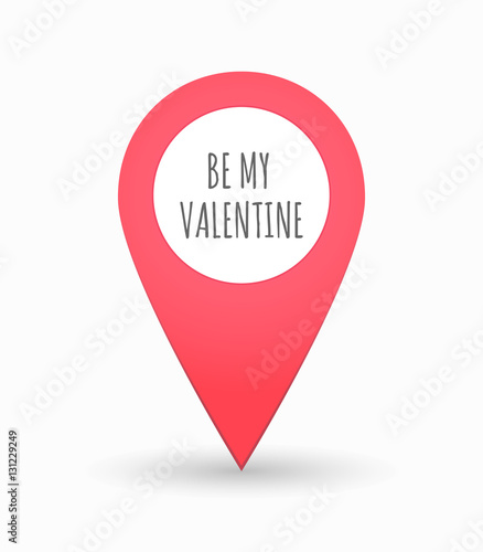 Free Download Isolated map mark with    the text BE MY VALENTINE - GFXLoad