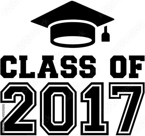 Class of 2017 with graduation hat