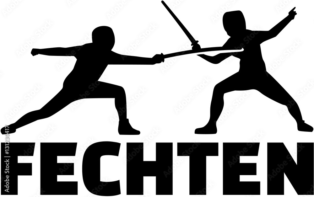 Fencing word with fencer. German.