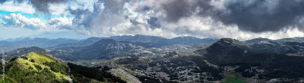 Panorama at mountains range, nature landscape Panorama at mountains range, nature landscape