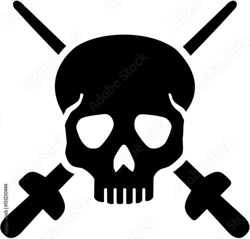 Skull with fencing epees