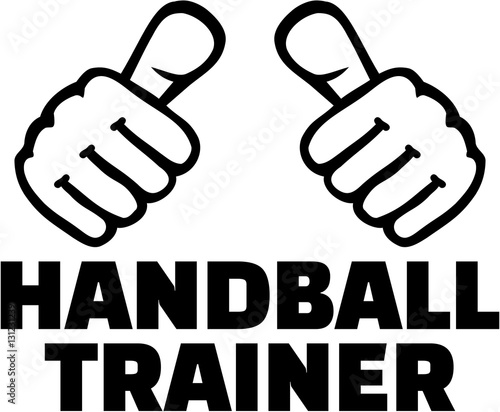 Handball coach german with thumbs. T-Shirt design.