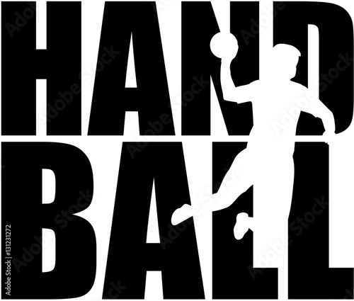 Handball word with player cutout