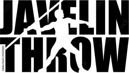 Javelin throw word with silhouette