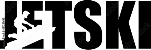 Jet ski word with silhouette