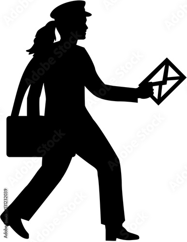 Mailwoman with letter