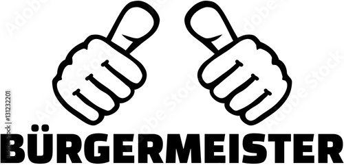 Mayor with thumbs. German T-Shirt design.