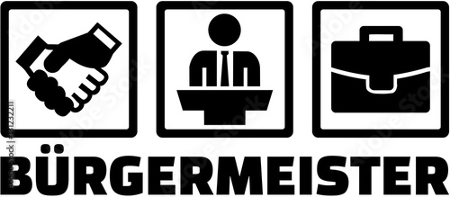 German mayor with icons