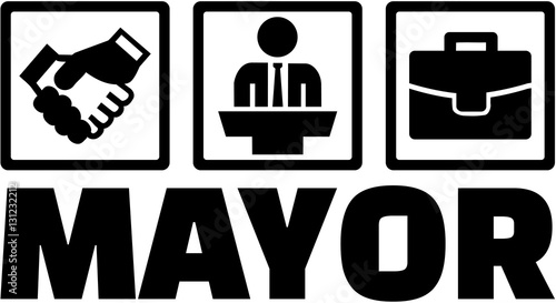Mayor with icons