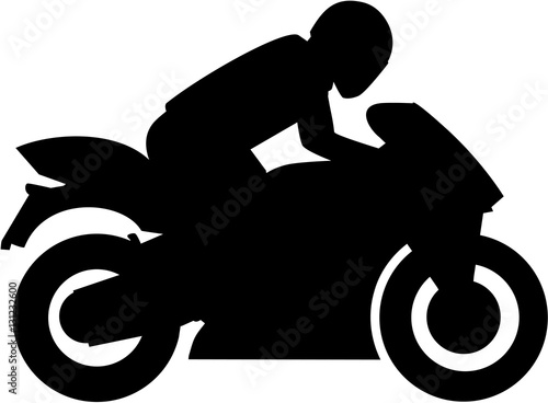 Obraz na płótnie Motorbike with driver silhouette