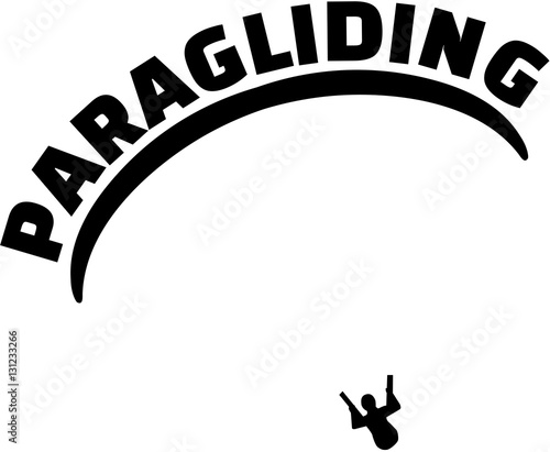 Paragliding with silhouette