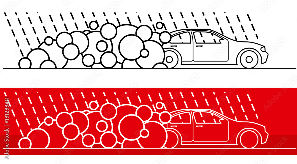 Car wash vector illustration