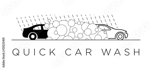 Obraz na płótnie Quick car wash logo w salonie