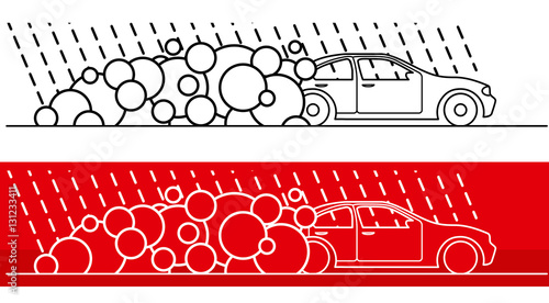Obraz na płótnie Car wash vector illustration w salonie