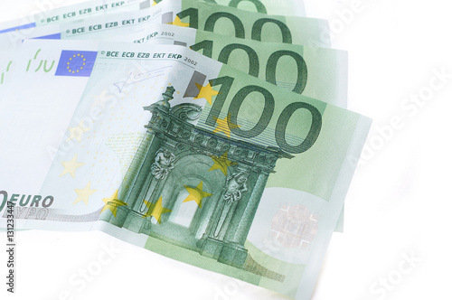 Many hundred euro banknotes european currency