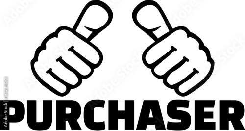 Purchaser with thumbs. T-Shirt design.
