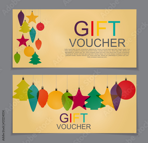 Gift Voucher Template for Christmas and New Year Discount Coupon