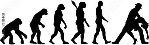 Salsa dancing couple evolution