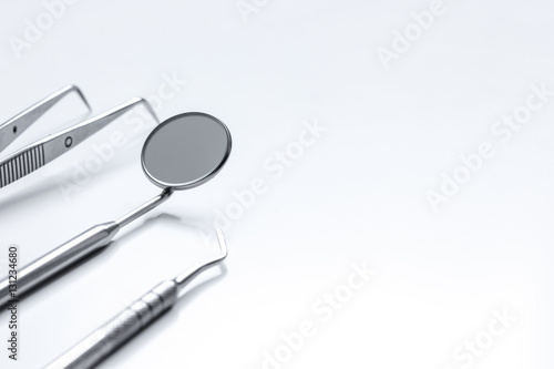 dental tools on white background close up