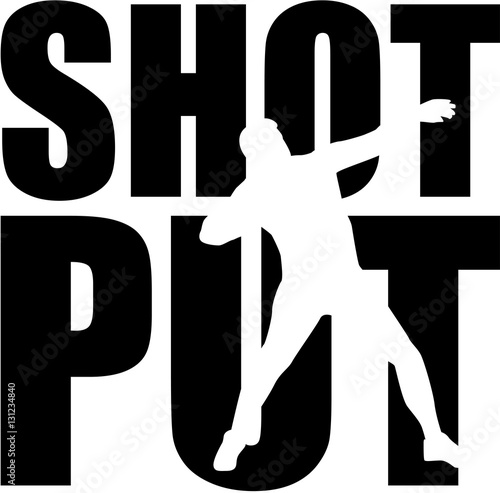 Shot put word with cutout