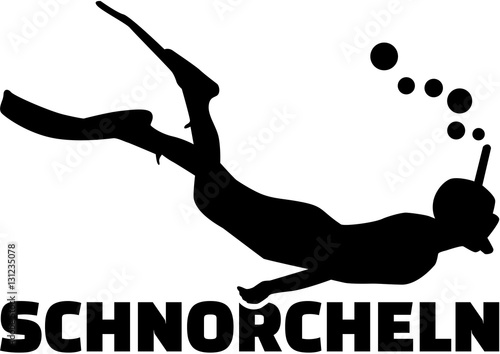Snorkeling man with german title