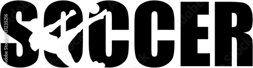 Soccer word with player cutout