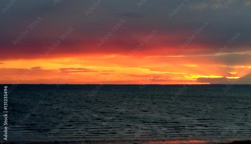 Obraz premium Sunset sea live Wells next the sea