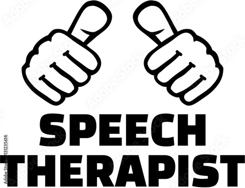 Speech therapist with thumbs - T-Shirt design