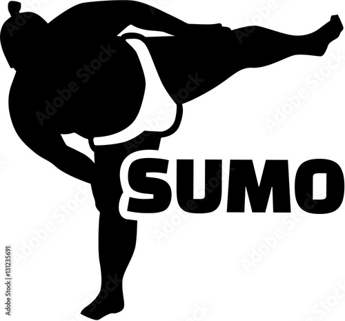 Sumo wrestler with word